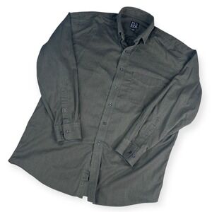JOS A BANK Traveler's Collection Mens Long‎ Sleeve Button Down Shirt Size L Gray